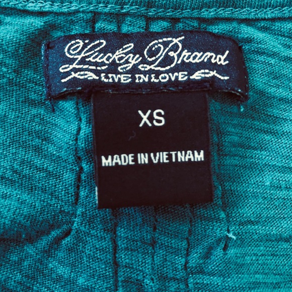 Lucky Brand Teal, Cotton, Long Sleeve T-Shirt - Picture 3 of 4